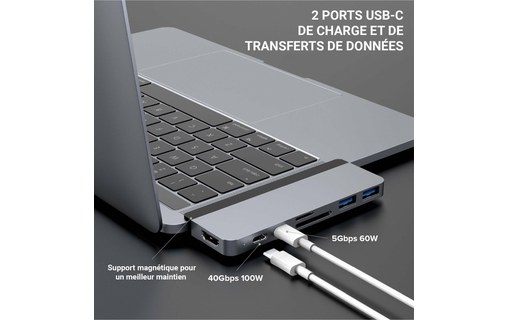 HyperDrive DUO 7-in-2 Dock pour MacBook Pro / Air - Gris sidéral