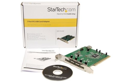 StarTech.com Carte Adaptateur PCI vers 7 Ports USB 2.0 - Interne Externe