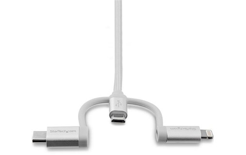 StarTech.com Câble USB multi connecteur de 2 m - Lightning, USB-C, Micro USB