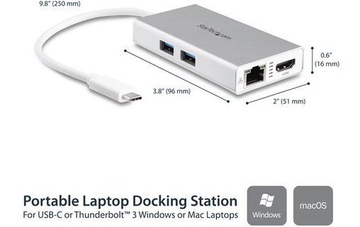 StarTech.com Adaptateur multiport USB-C pour ordinateur portable - Power Deliver