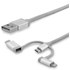 StarTech.com Câble USB multi connecteur de 2 m - Lightning, USB-C, Micro USB