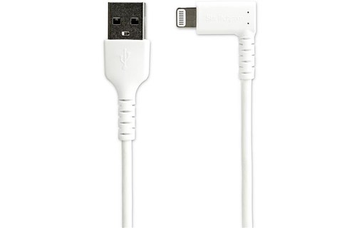 StarTech.com Câble Lightning vers USB coudé de 2 m - Certifié Apple MFi - Blanc