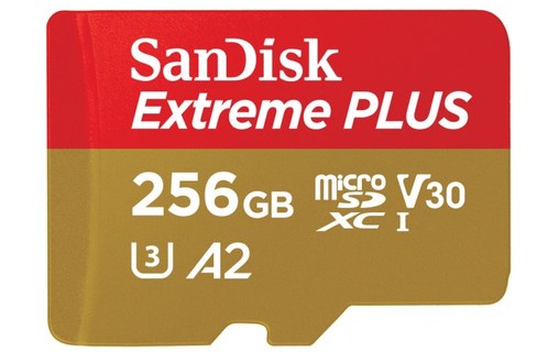 Sandisk 256GB Extreme Plus microSDXC mémoire flash 256 Go Classe 10