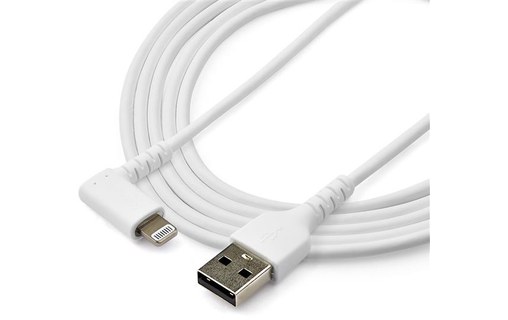 StarTech.com Câble Lightning vers USB coudé de 2 m - Certifié Apple MFi - Blanc