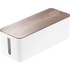 Boîte de rangement pour câbles 39 cm - Blanc / Noyer