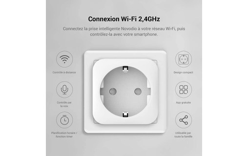 Novodio Wi-Fi Smart Plug - Prise connectée Wi-Fi avec mesure de consommation