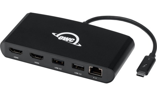 OWC Thunderbolt 3 mini Dock - Thunderbolt 3 vers HDMI 2.0, Gigabit Ethernet, USB