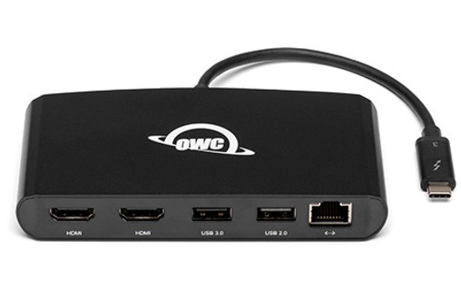 OWC Thunderbolt 3 mini Dock - Thunderbolt 3 vers HDMI 2.0, Gigabit Ethernet, USB