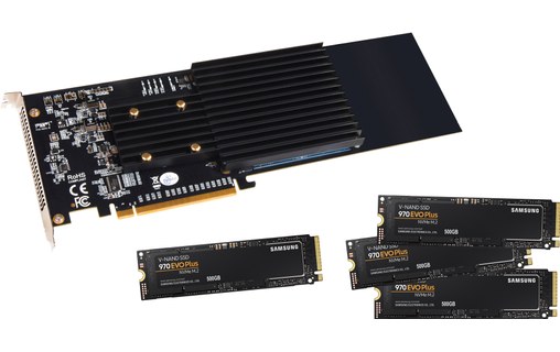 Sonnet M.2 4x4 PCIe 2 To - Carte PCIe pour 4 SSD M.2 - Compatible Thunderbolt