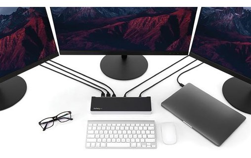 StarTech.com Station d'accueil USB-C triple affichage 4K pour PC portable - 2x D