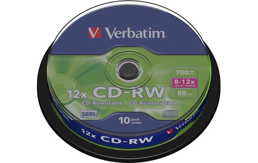 Verbatim CD-RW 12x 700 Mo 10 pièce(s)