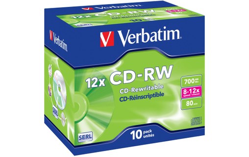 Verbatim CD-RW 12x 700 Mo 10 pièce(s)