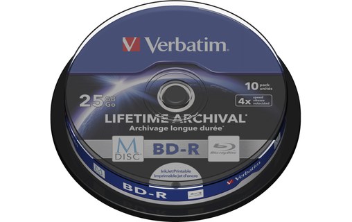 Verbatim 10x Blu-ray vierge BD-R 25 Go 4x MDISC