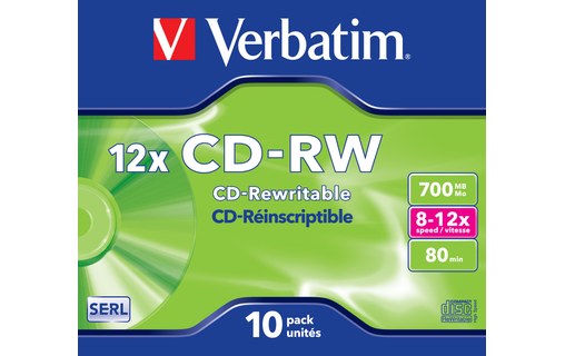 Verbatim CD-RW 12x 700 Mo 10 pièce(s)