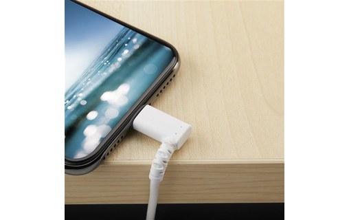 StarTech.com Câble Lightning vers USB coudé de 1 m - Certifié Apple MFi - Blanc