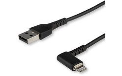 StarTech.com Câble Lightning vers USB coudé de 2 m - Certifié Apple MFi - Noir