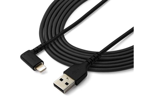 StarTech.com Câble Lightning vers USB coudé de 2 m - Certifié Apple MFi - Noir