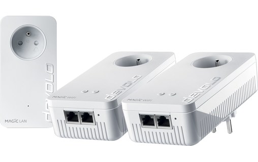 CPL devolo Magic 2 WiFi Mesh Kit 3 CPL - 2400 Mbit/s prise intégrée et 2x  RJ45 - CPL - Devolo