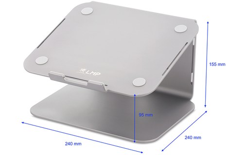LMP ProStand Gris Sidéral - Support pour ordinateur 12" à 17" en aluminium