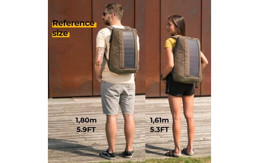 SunnyBAG ICONIC Olive - Sac à dos 20 L avec panneau solaire 7 W