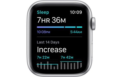 Apple Watch Nike SE (GPS), 44 mm, aluminium argenté, platine pure/noir