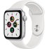 Apple Watch SE GPS, 44mm Silver Aluminium Case with White Sport Band, Regular