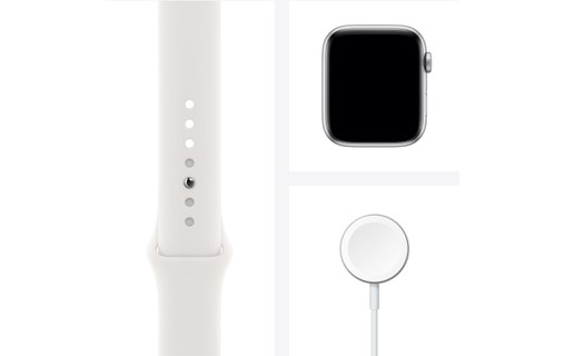 Apple Watch Series 6 (GPS), 40 mm, aluminium argenté, sport blanc