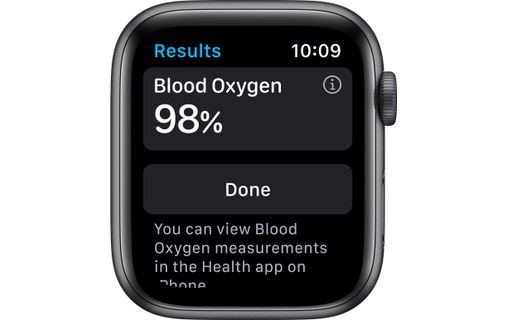 Apple Watch Series 6 (GPS + Cellular), 44 mm, gris sidéral aluminium, sport noir