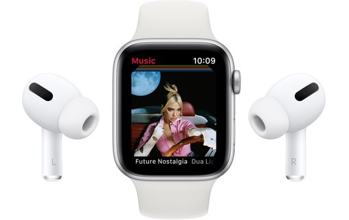 Apple Watch Nike SE (GPS), 44 mm, aluminium argenté, platine pure/noir