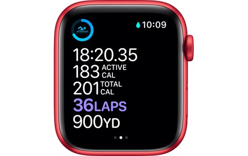 Apple Watch Series 6 (GPS), (PRODUCT) RED, 40 mm, aluminium rouge, sport rouge