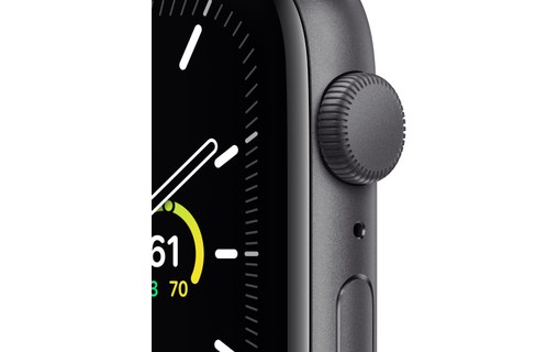 Apple Watch SE GPS, 44mm gris sidéral aluminium, Black Sport Band, Regular