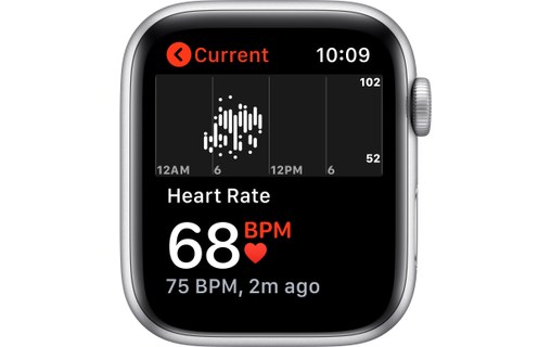 Apple Watch Nike SE (GPS), 44 mm, aluminium argenté, platine pure/noir