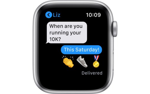 Apple Watch Nike SE (GPS), 44 mm, aluminium argenté, platine pure/noir