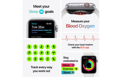 Apple Watch Series 6 (GPS + Cellular), 44 mm, acier graphite, sport noir