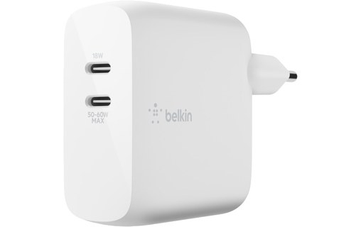 Belkin BOOST CHARGE - Chargeur secteur 2 ports USB-C PD 63W GaN