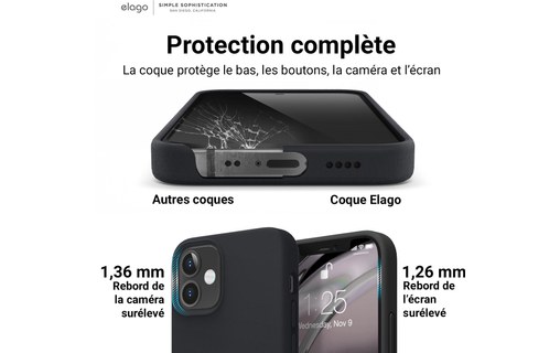 Elago Silicon Case Noir - Coque pour iPhone 12 mini