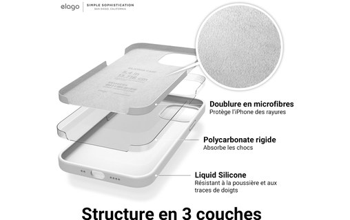 Elago Silicon Case Blanc - Coque pour iPhone 12 mini