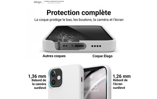Elago Silicon Case Blanc - Coque pour iPhone 12 mini