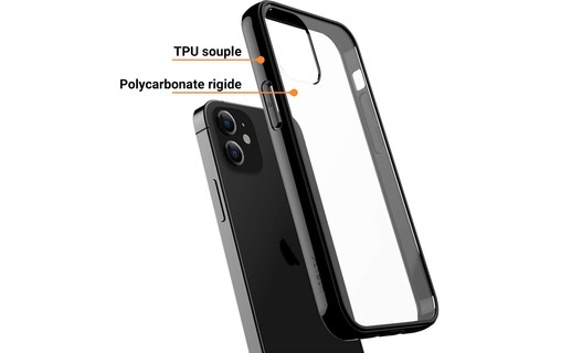 Novodio - Coque pour iPhone 12 mini - Transparent et noir