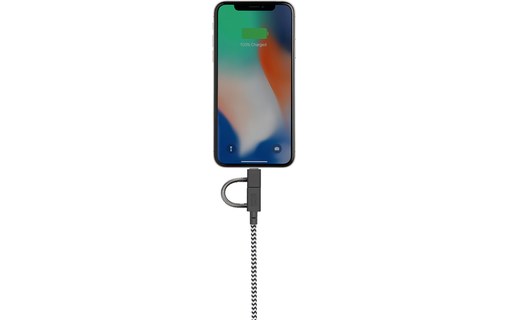 Native Union Belt Cable Universal Zebra - Câble USB Lightning, USB-C, micro-USB