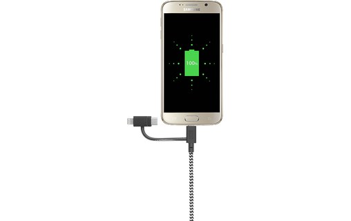 Native Union Belt Cable Universal Zebra - Câble USB Lightning, USB-C, micro-USB
