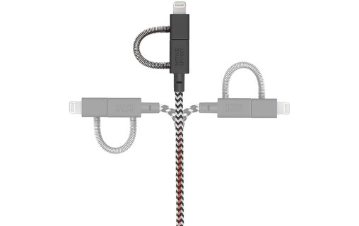 Native Union Belt Cable Universal Zebra - Câble USB Lightning, USB-C, micro-USB