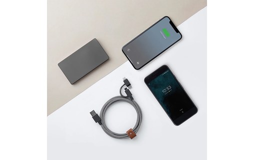 Native Union Belt Cable Universal Zebra - Câble USB Lightning, USB-C, micro-USB