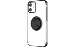 Novodio - Coque souple avec ring pour iPhone 12 mini - Transparent / Noir