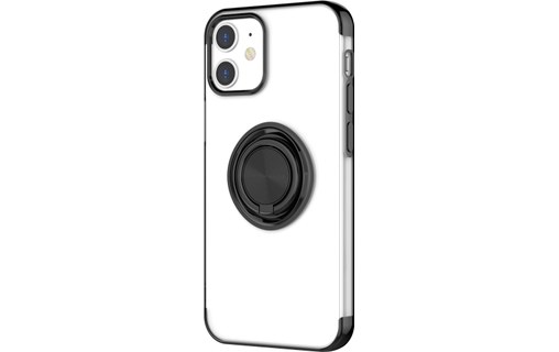 Novodio - Coque souple avec ring pour iPhone 12 mini - Transparent / Noir