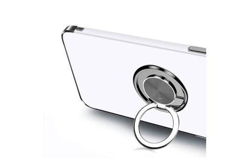 Novodio - Coque souple avec ring pour iPhone 12 & 12 Pro - Transparent / Noir