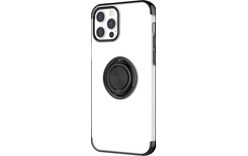 Novodio - Coque souple avec ring pour iPhone 12 & 12 Pro - Transparent / Noir