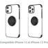 Novodio - Coque souple avec ring pour iPhone 12 & 12 Pro - Transparent / Noir