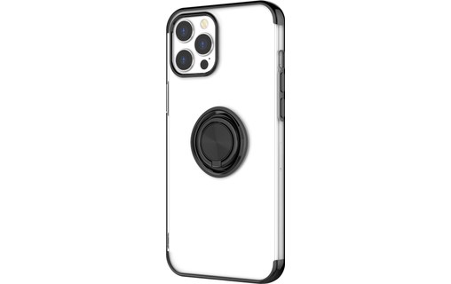Novodio - Coque souple avec ring pour iPhone 12 Pro Max - Transparent / Noir