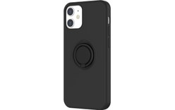 Novodio - Coque en silicone avec ring pour iPhone 12 mini - Noir